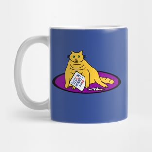 Small Cat with Biden Harris Sign Mug